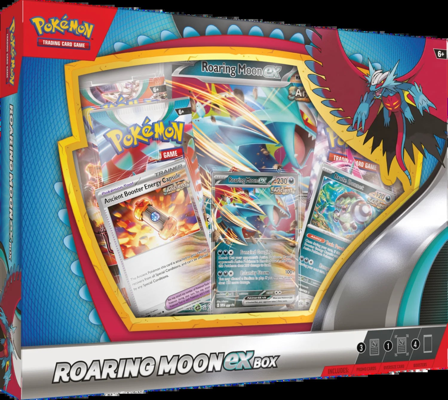 Trading Card Games Roaring Moon Exo or Iron Valiant Ex Box 4 Booster Packs - Randomly Selected