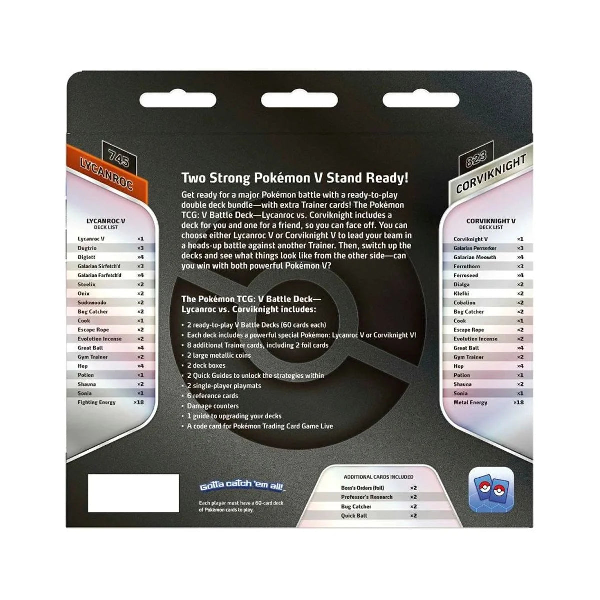 PKU80957 Pokemon V Battle Deck Lycanroc & Corviknight Card Game