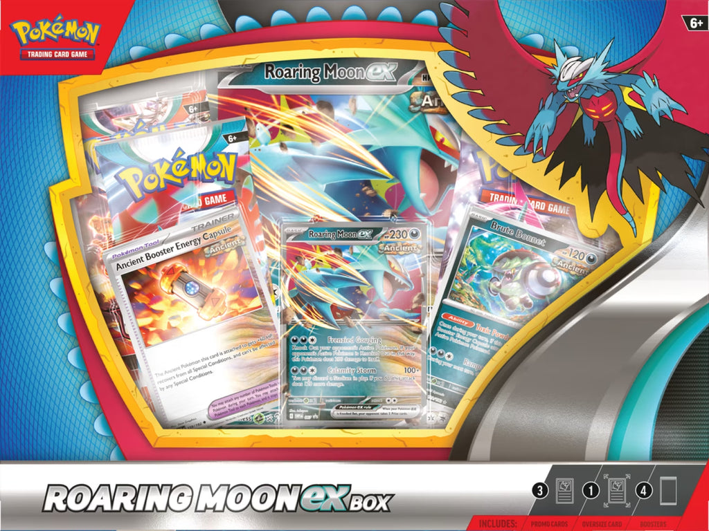 Trading Card Games Roaring Moon Exo or Iron Valiant Ex Box 4 Booster Packs - Randomly Selected